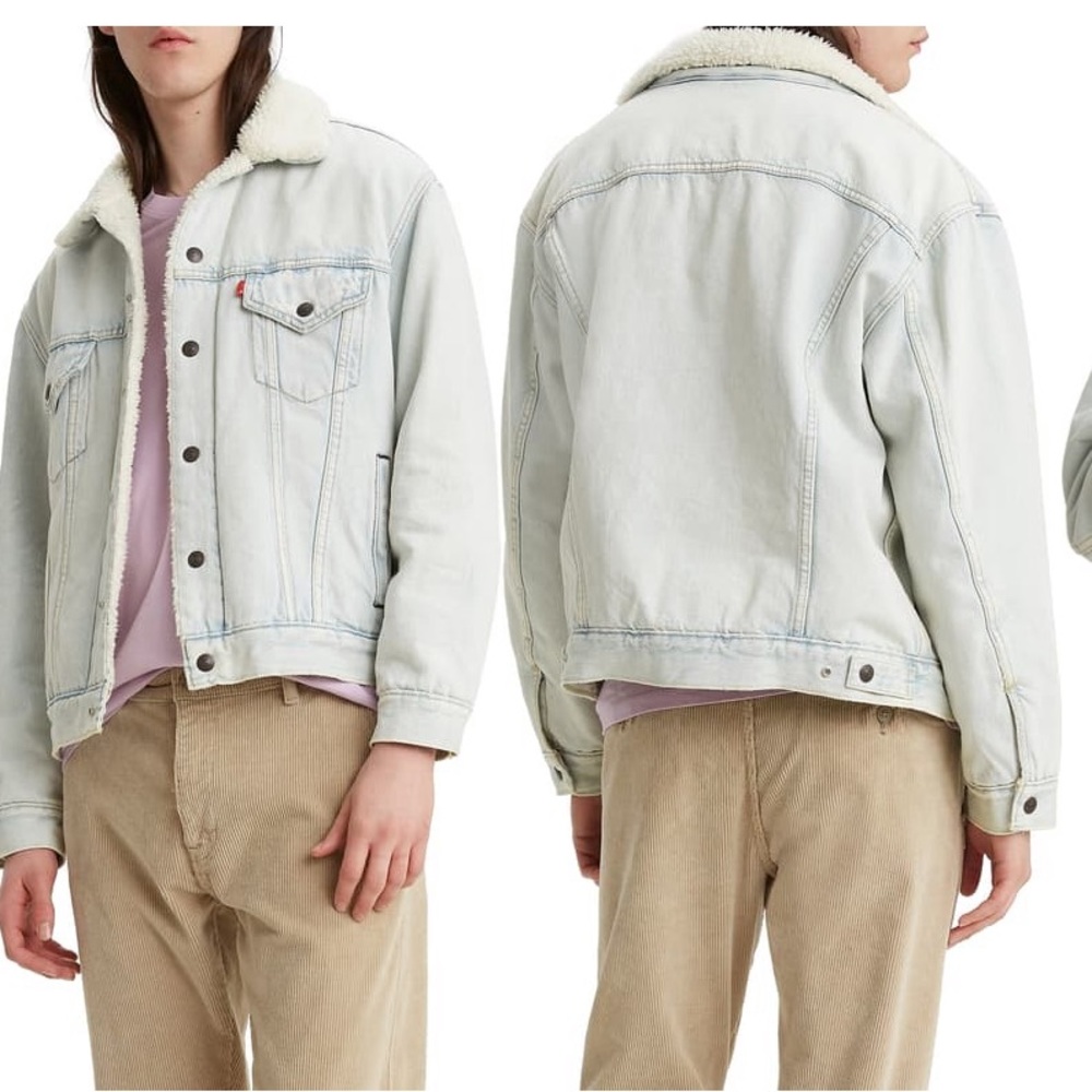 Levi's Light Blue Jean Jacket with White Sherpa Collar